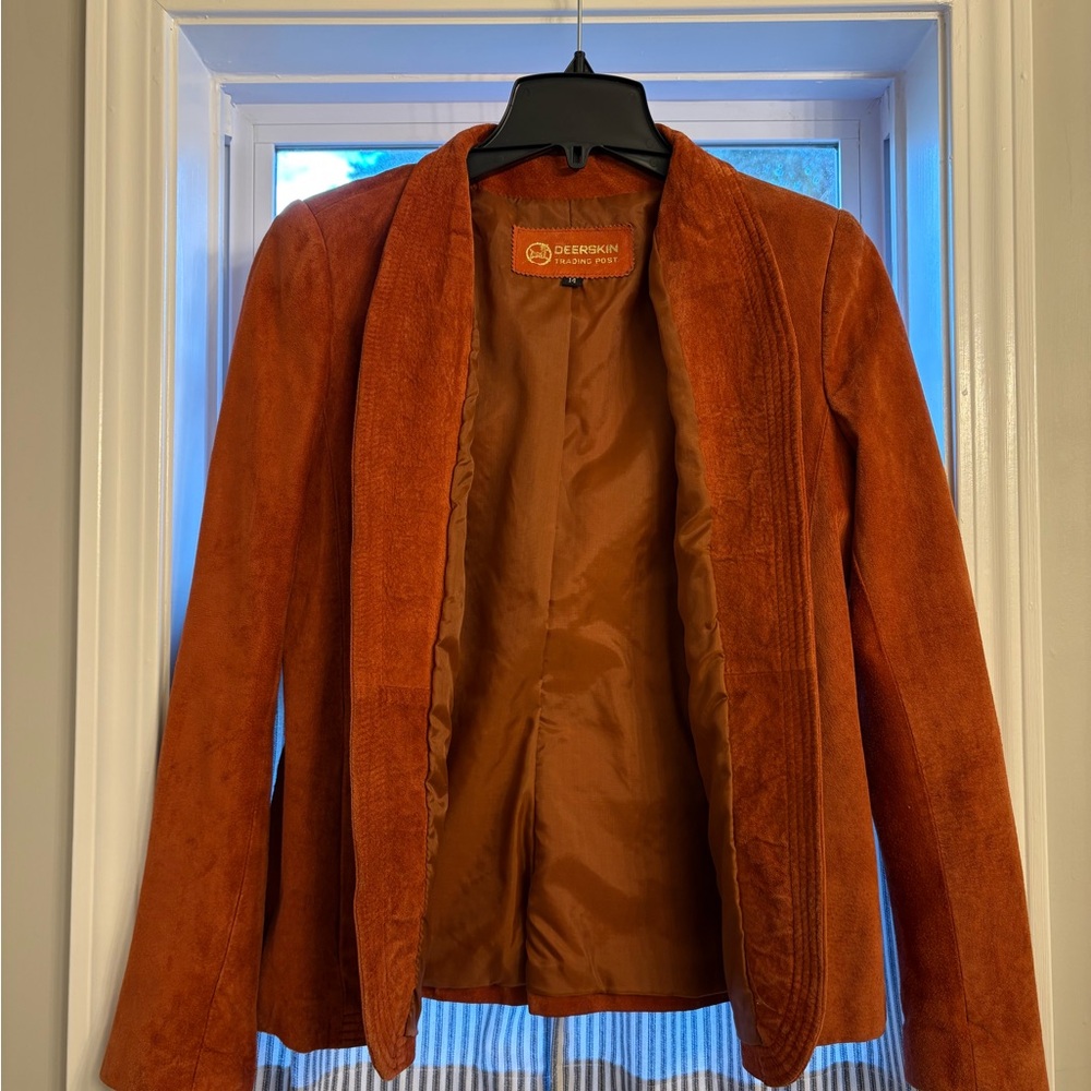 Deerskin Trading Post Orange Suede Blazer